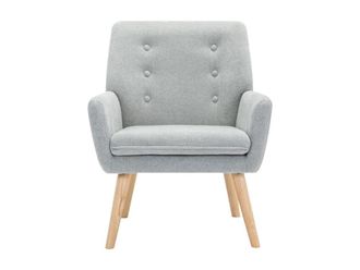 VENTE-UNIQUE.COM Sill&oacute;n cl&aacute;sico poli&eacute;ster gris