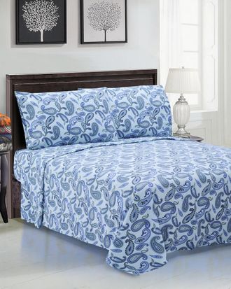 Superior Flannel Paisley Printed Sheet Set