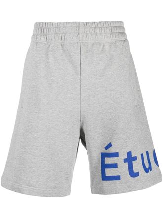 Études Studio logo-print organic cotton shorts - Grey