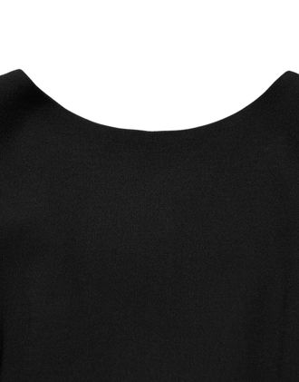 Dolce & Gabbana Womens Black Wool Crepe Long Sleeves Midi Dress Virgin Nylon Elastane