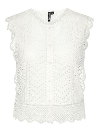 Pieces Womens Pckarisma Sl Top Blouse Shirt, Cloud Dancer, XS