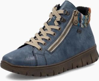 Rieker Womens Rieker Ladies Boots N1305-14 navy multi waterproof - Blue - Size: 8
