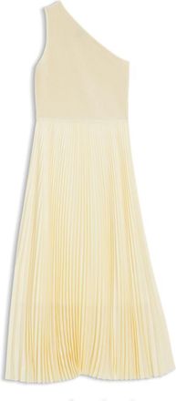 BOSS Rib-knit one-shoulder dress with pleated skirt
