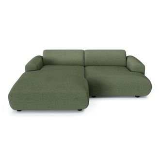 Sia Home Sof&aacute; cama izquierdo 4 plazas tejido tramado verde oliva 266 cm