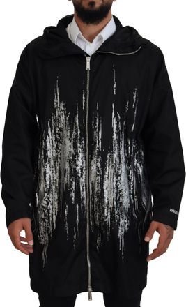 Dsquared2 Dsquared&sup2; Print Long Hooded Coat Nylon Mens Jacket (Pre-Owned)