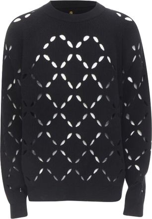 Versace 100% wool black diamond cut out Medusa stud sweater EU52 XL