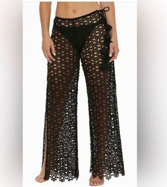 Trina Turk Womens Chateau Lace Up Pant In Black