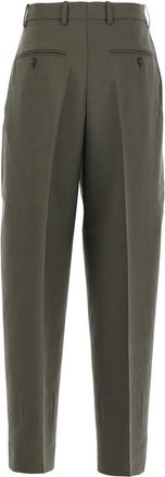 Toteme Womens Green Wide Leg Wool Blend Pants Trousers