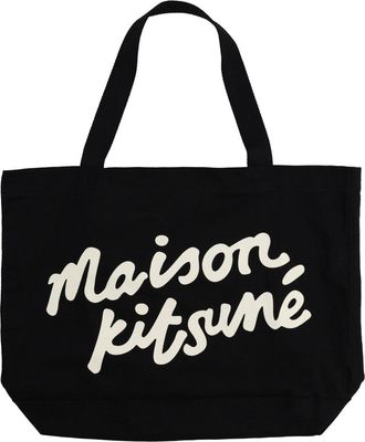Maison Kitsuné Tote Bag With Writing-Uomo