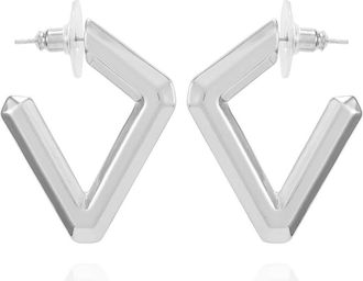 Vince Camuto Diamond Shape Hoop Earrings in Silvertoned at Nordstrom Rack