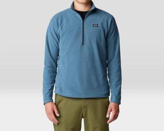 Mountain Hardwear Mens Summit Grid Half Zip Jacket In Adriatic Blue