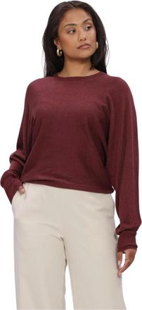 Minus Truien & Vesten, Dames, Rood, XS, Leer, Msdana Metallic Bat Sleeve Pullover