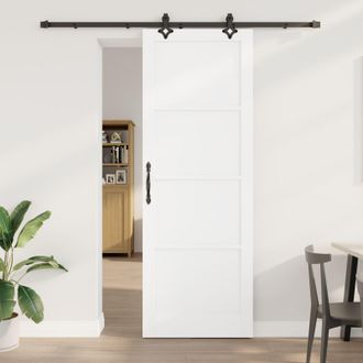 Berkfield Home Sliding Door with Hardware Set ORKDAL White Solid Wood Pine