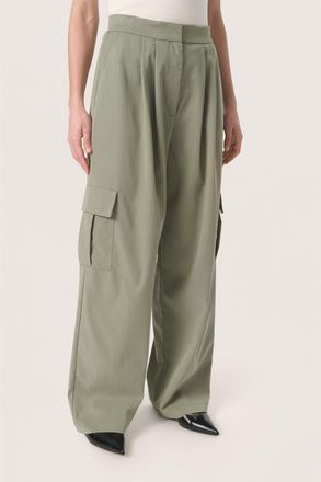 Soaked In Luxury SLKellie High Waist Cargo Trousers in Shadow at Nordstrom, Size Xx-Large