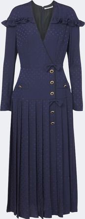 Alessandra Rich Pleated silk jacquard midi dress