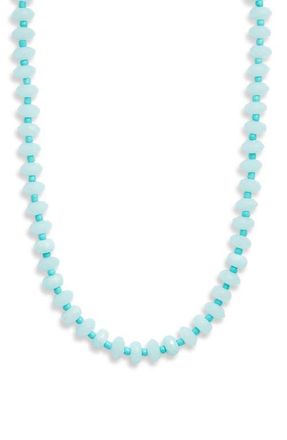 Nordstrom Color Pop Beaded Necklace in Aqua- Gold at Nordstrom