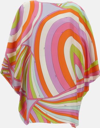 Emilio Pucci Caftano In Seta Stampata