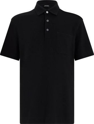 Ermenegildo Zegna Polo met korte mouwen - Heren - Polos - Zwart - 2XL - Katoen - Tops