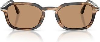 Persol 54mm Phantos Sunglasses in Striped Black /Greyish Brown at Nordstrom