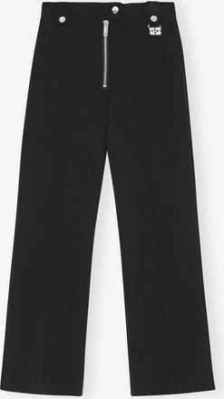 Ganni Black Bonded Crepe Pants - Size 32