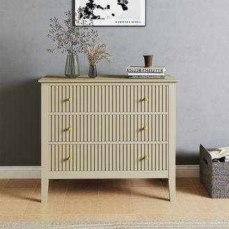 Melody Maison 3 Drawer Chest Of Drawers - Hales Taupe Range in Beige