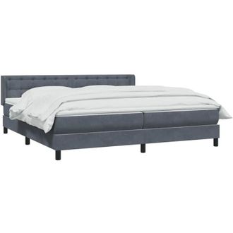 vidaXL Cama Box Spring Con Colch&oacute;n Terciopelo Gris Oscuro 180x220 Cm Vidaxl