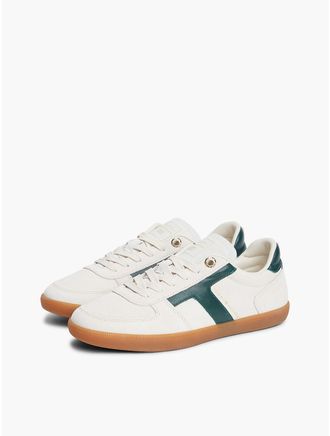 Tommy Hilfiger Womens Tribeca Suede Skater Sneaker - Soft Cream/Hunter - US 6.5 / EU 37