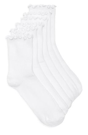 BP. 3-Pack Lettuce Edge Crew Socks in White at Nordstrom
