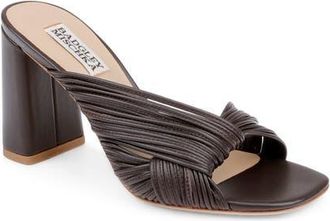 Badgley Mischka Winslow Slide Sandal in Brown Leather at Nordstrom, Size 8.5