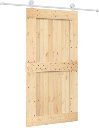 vidaXL Vidaxl - Puerta Corredera Con Herrajes Madera Maciza De Pino 100x210 Cm