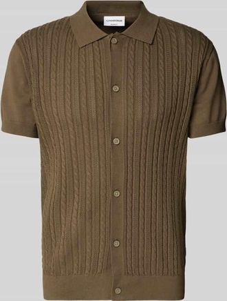 Lindbergh Lindbergh Relaxed Fit Freizeithemd mit Zopfmuster in Camel, Gr&ouml;&szlig;e M