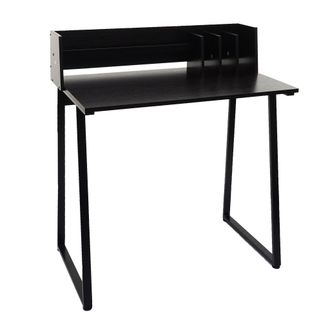 Hhg Hhg - Nunca Usado] Escritorio 770, Escritorio Para Port&aacute;til Escritorio De Oficina, 82x51cm Estructura 3d, Metal Mdf, Negro