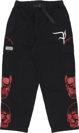 Phobia Archive Triple Skull Print Cargo Pants - Heren - Vrijetijds broeken - Zwart - M - Katoen - Broeken