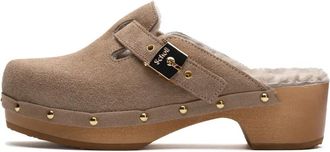 Scholl Pescura Fae Fur - Dames - Klompen - Bruin - 39 EU - Leer - Schoenen