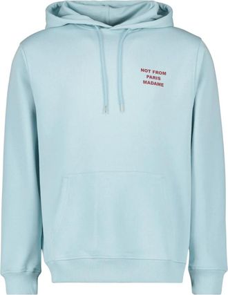 Dr&ocirc;le de Monsieur Le Hoodie Slogan - Heren - Hoodies - Blauw - M - Katoen - Hoodies & sweatvesten