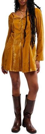 Free People Linney Velvet Minidress in Golden Syrup at Nordstrom Rack, Size 10