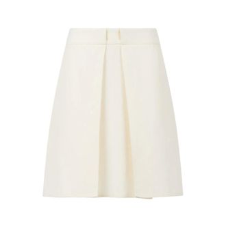 Marni Short Skirts, female, White, Size: 2XS Wool Cr&ecirc;pe Midi Skirt