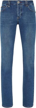 Philipp Plein Basic Denim Broeken Straight Cut Supreme Iconic Plein - Heren - Slim Fit Jeans - Blauw - W30 - Denim - Jeans