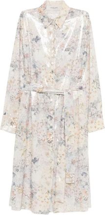 Golden Goose Floral Midi Dress With Subtle Shimmer