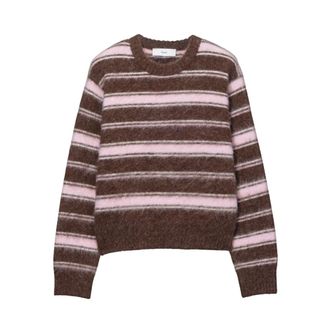 Dunst Maglione a righe effetto peloso - - Knitwear - Donna - Marrone - M