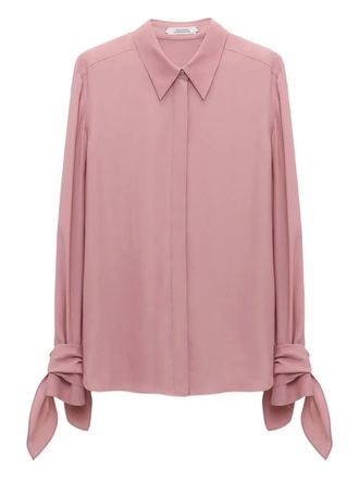 Dorothee Schumacher Soft Vibes tie-detail blouse - women - Silk/Viscose - 2 - Pink