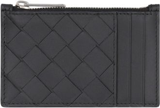 Bottega Veneta Intrecciato Quilted Calfskin Card Case - Black