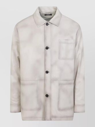 Kiton lamb leather jacket