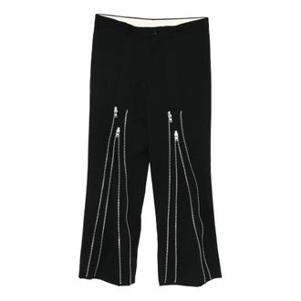Comme Des Gar&ccedil;ons Zip-detail Trousers - male - Comme des Gar&ccedil;ons - Wide Trousers - Black - L - Trousers