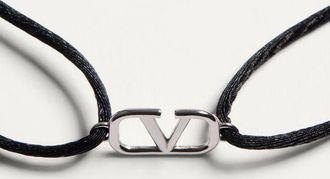 Valentino Garavani Bracciale Vlogo Signature In Cotone Uomo NERO UNI