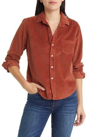 Frank & Eileen Barry Tailored Fit Corduroy Button-Up Shirt in Rust at Nordstrom, Size Xx-Small