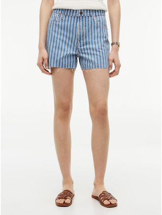 Tommy Hilfiger Womens Railroad Stripe Denim Short - Medium Wash - 10
