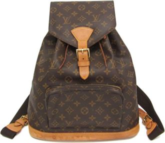 Louis Vuitton Montsouris Brown Canvas Backpack Bag (Pre-Owned)