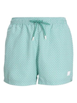 BOSS Zwembroek met trekkoord en patroon - Groen