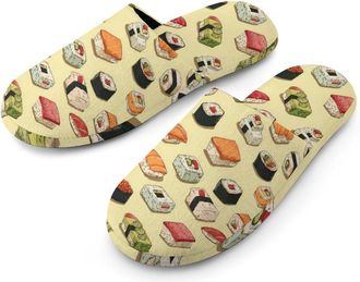 Generic Japanese Sushi Mens Slippers Warm Non-Slip Houes Shose Spa Slipper for Home Bedroom